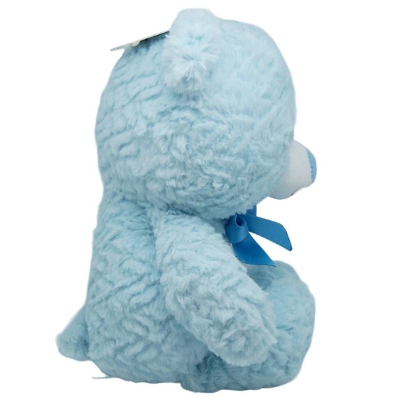 My First Bear Kellybaby Blue Plush Rattles Embroidered Eyes Soft Cuddly NWT 14" - Picture 3 of 7